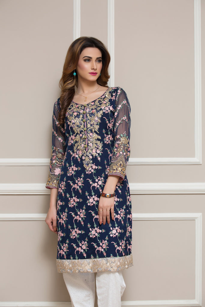 Sahil Embroidered Kurti Collection Vol-2 – 04 - YourLibaas
 - 1