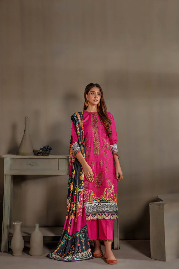 Sana & Samia by Lala Embroidered Woolen Print Collection – Aurora