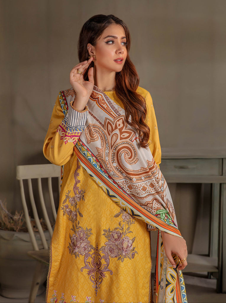 Sana & Samia by Lala Embroidered Woolen Print Collection – Symphony