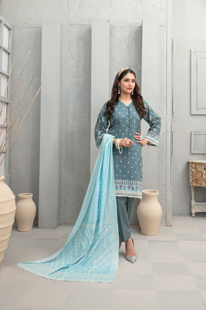 Tawakkal Mahjabeen Stitched Lawn Collection 2022  – D-6746
