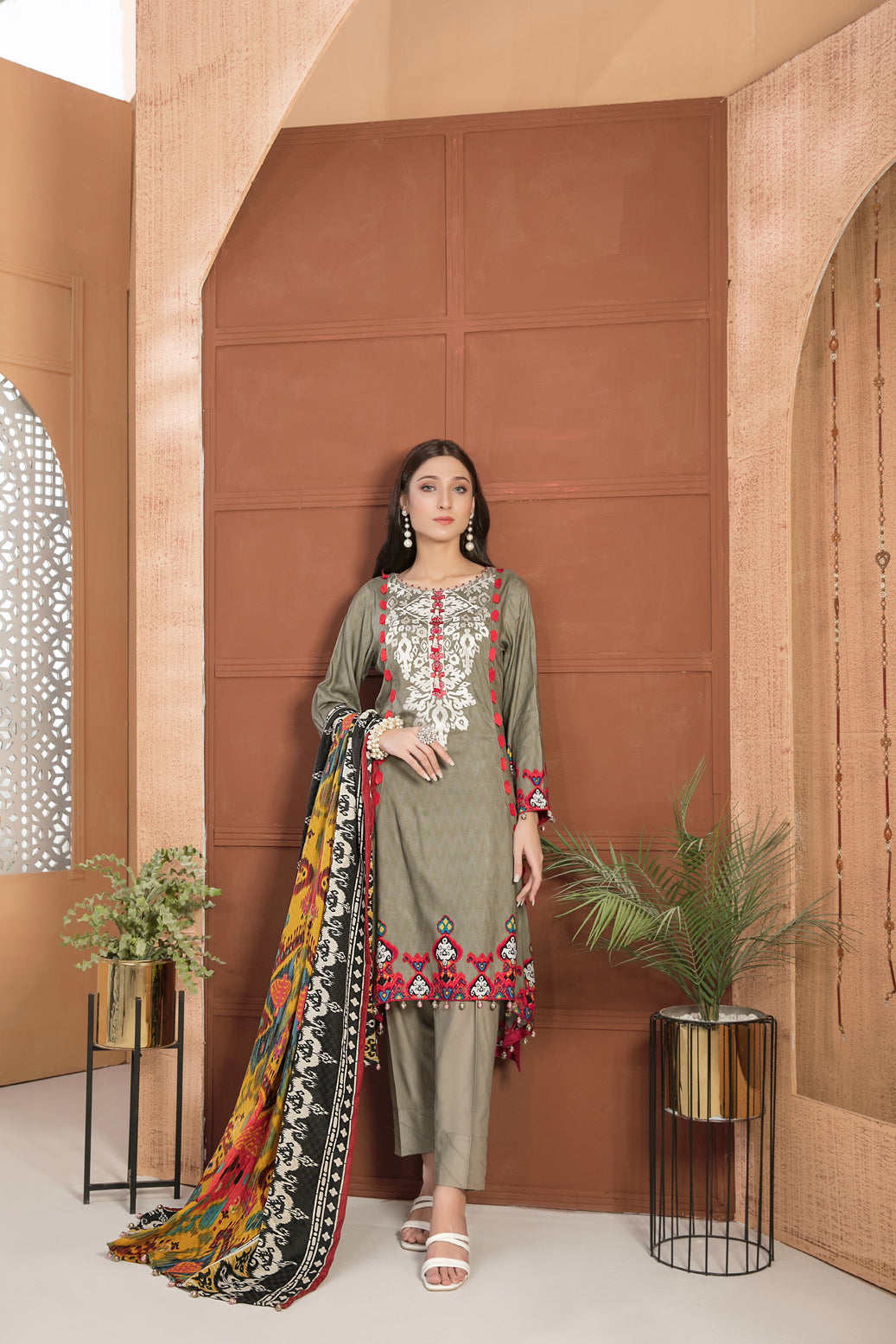 Tawakkal Moira Embroidered Linen Collection – D-7531 – YourLibaas