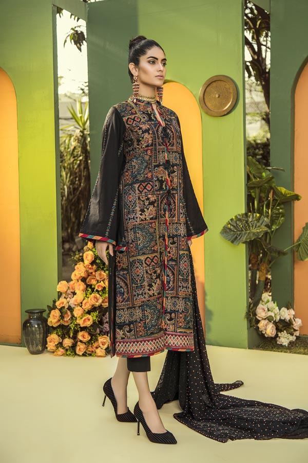 Adan's Libas Aurelia Embroidered Lawn Collection 2019 – ZA-2935 Tuatara