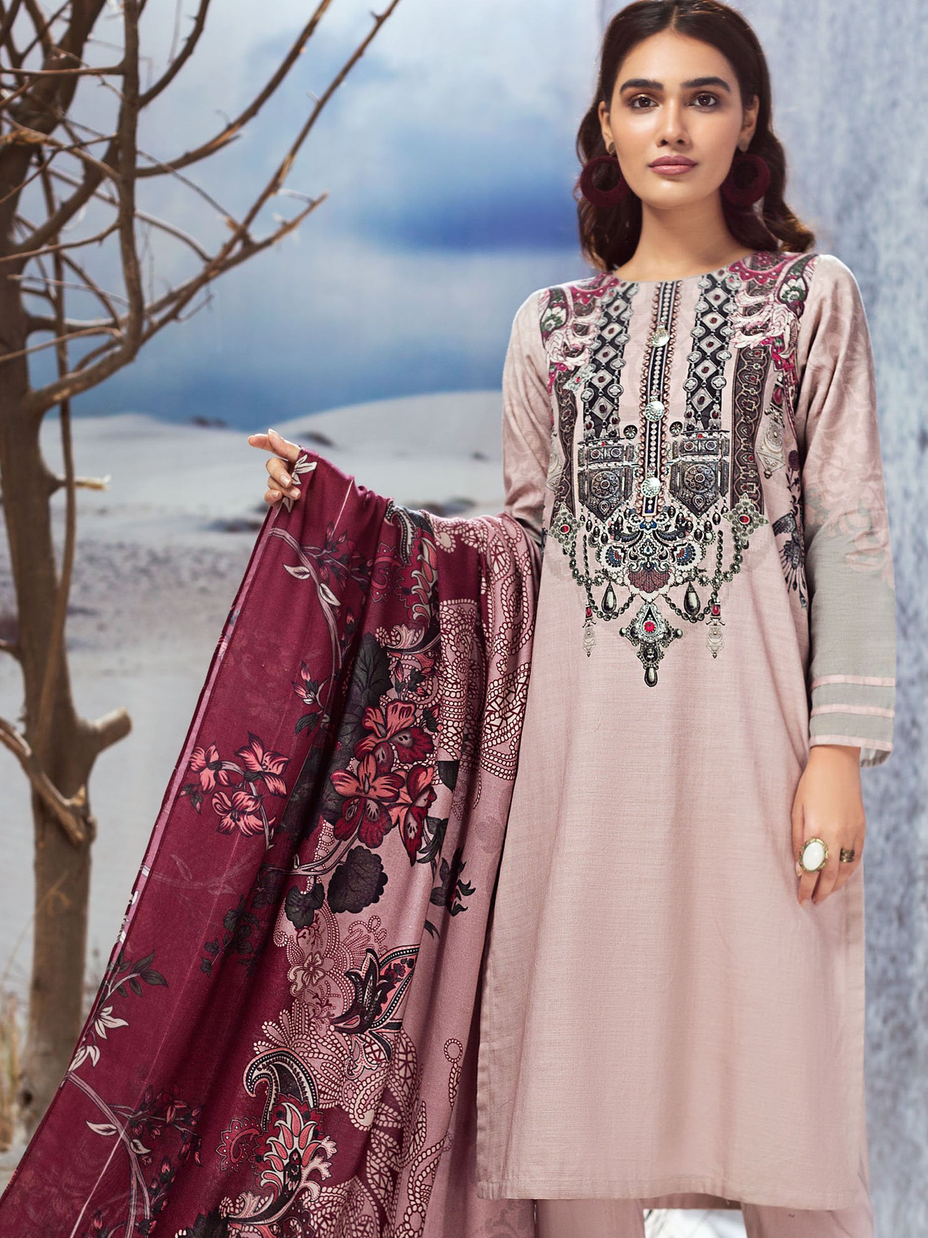 Limelight Winter Collection 2019 – 3-Pc Khaddar Suit – U0867-3PC-TPK ...