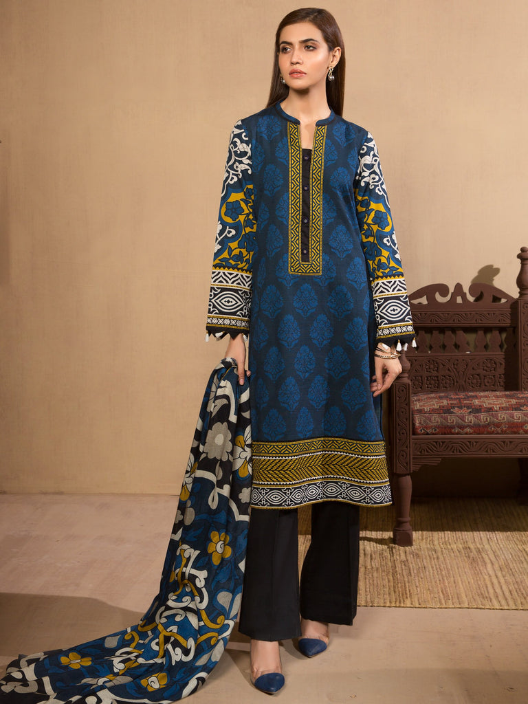 Limelight Winter Collection 2019 – 2-Pc Khaddar Suit – U0934-2PC-BLU