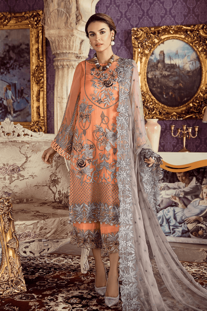 Imrozia Kaavish-E-Musavvir Luxury Chiffon Collection 2019 – 803 Afsana-e-Naaranji
