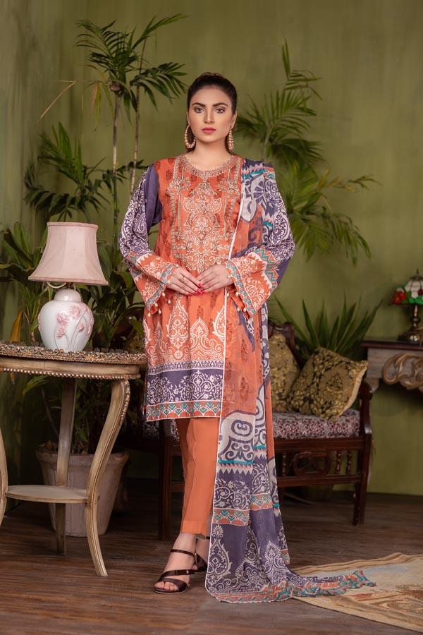 Zebaish Orient Embroidered Lawn Collection – Mona lisa