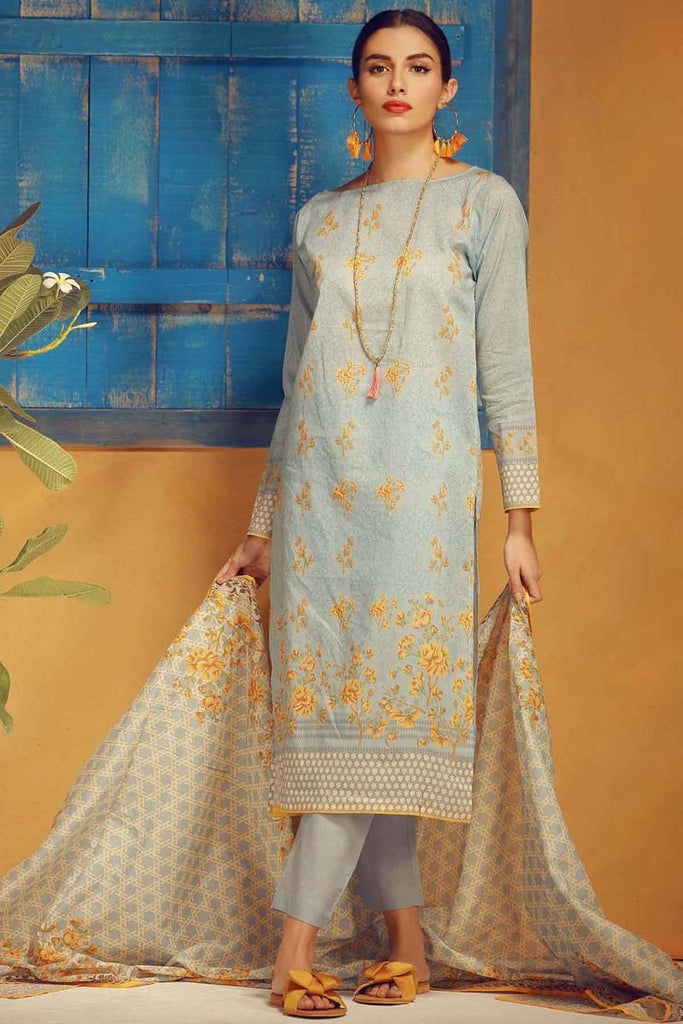 Khaadi Tropical Escape Lawn Collection 2018 – A18114 Blue 3Pc