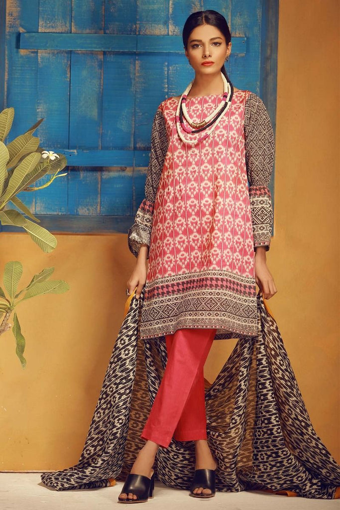 Khaadi Tropical Escape Lawn Collection 2018 – A18116 Red 3Pc