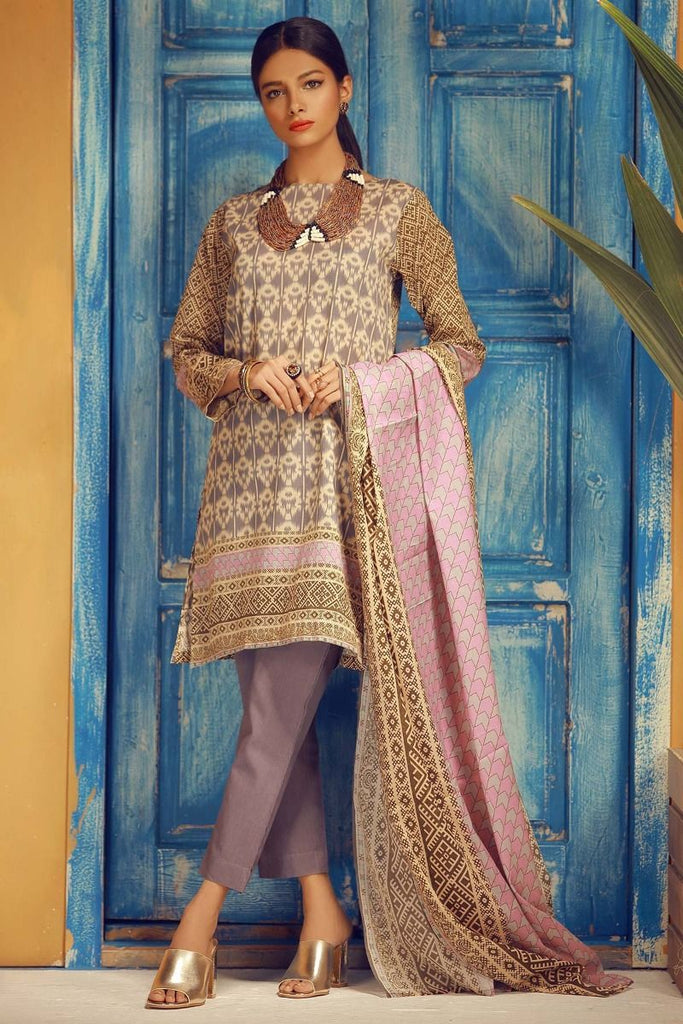 Khaadi Tropical Escape Lawn Collection 2018 – A18116 Purple 3Pc