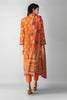 Khaadi Printed 3 Piece · Full Suit – A210541 orange