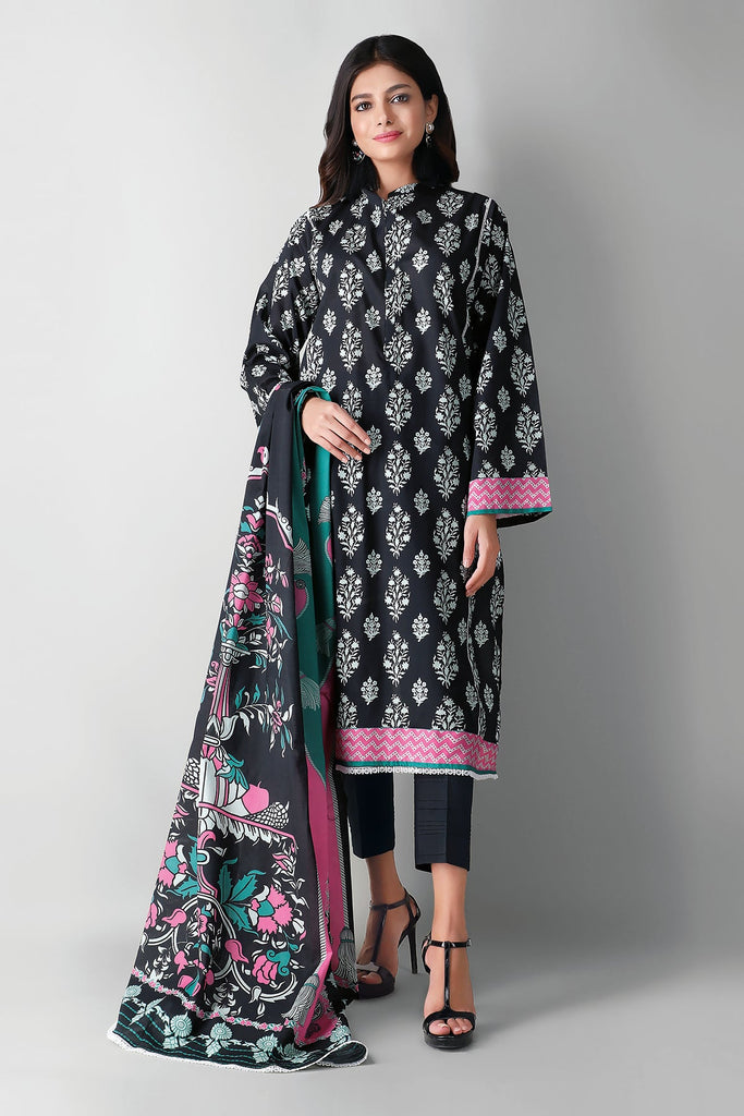 Khaadi Spring Collection 2021 – 3PC Suit · Printed Suit · A210549 Black