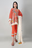 Khaadi Spring Collection 2021 – 3PC Suit · Printed Suit · A21109 Orange
