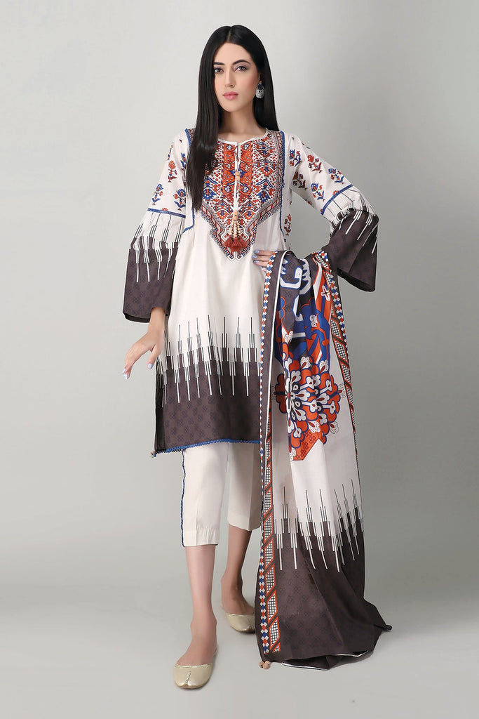 Khaadi Spring Collection 2021 – 3PC Suit · Printed Suit · A21126 Blue