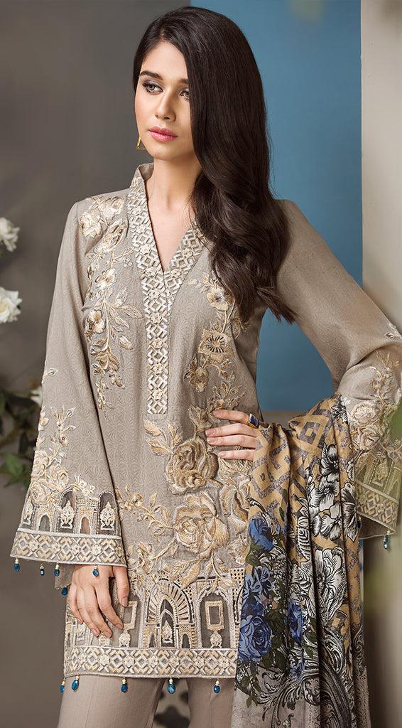 Anaya by Kiran Chaudhry Luxury Lawn 2018 – 2-Dusky Rose