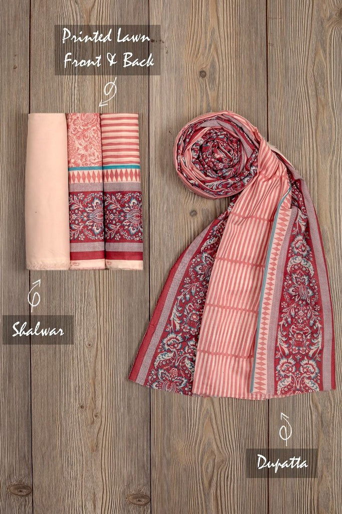 Khaadi Mid-Summer Vibes Lawn Collection 2018 – AR18301 Blue 3Pc