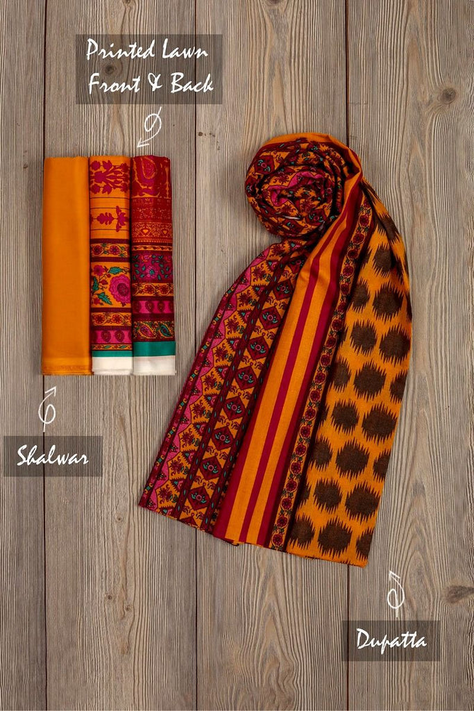 Khaadi Mid-Summer Vibes Lawn Collection 2018 – AR18314 Yellow 3Pc