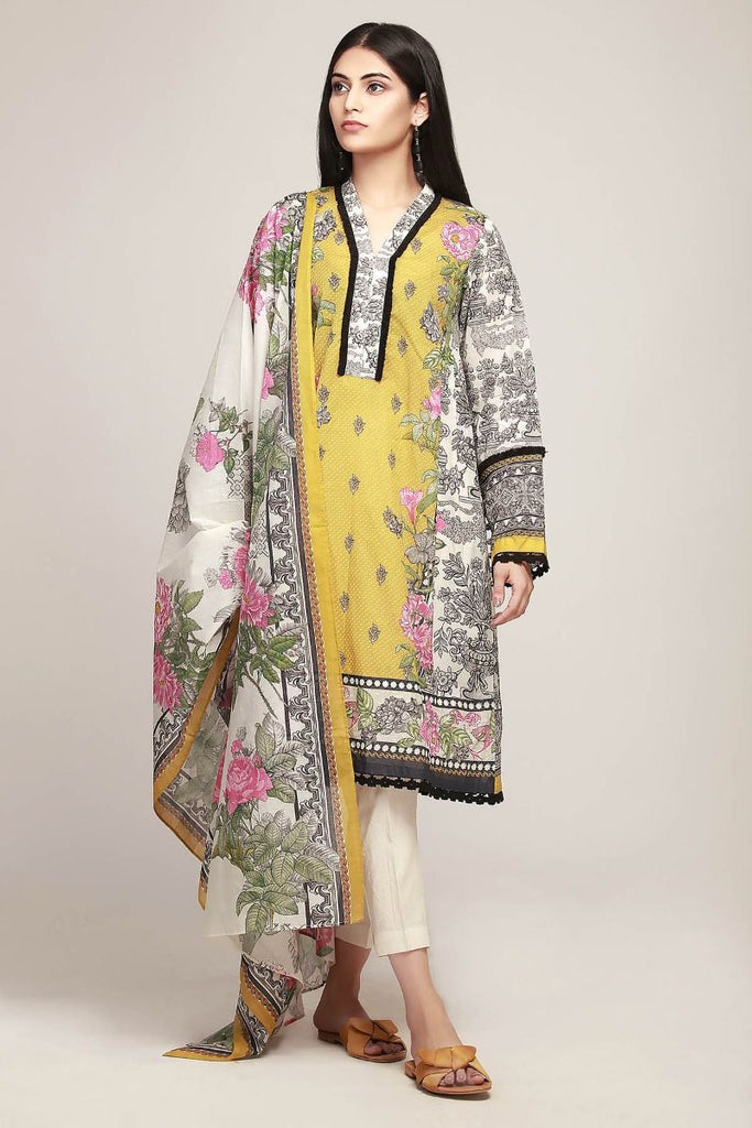 Khaadi Early Spring/Summer Lawn Collection 2019 – AR19102 Yellow 3Pc