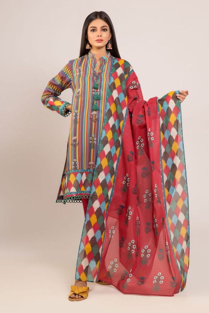 Khaadi The Tale of Spring Lawn Collection 2019 – AR19118 Red 3Pc