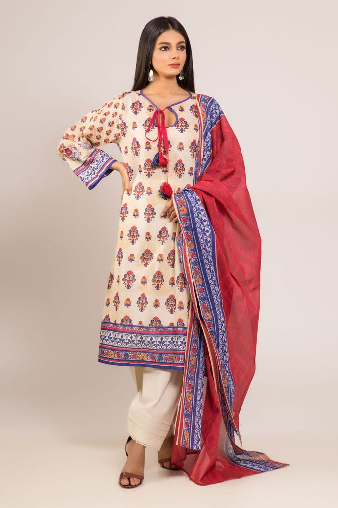 Khaadi The Tale of Spring Lawn Collection 2019 – AR19119 Red 3Pc