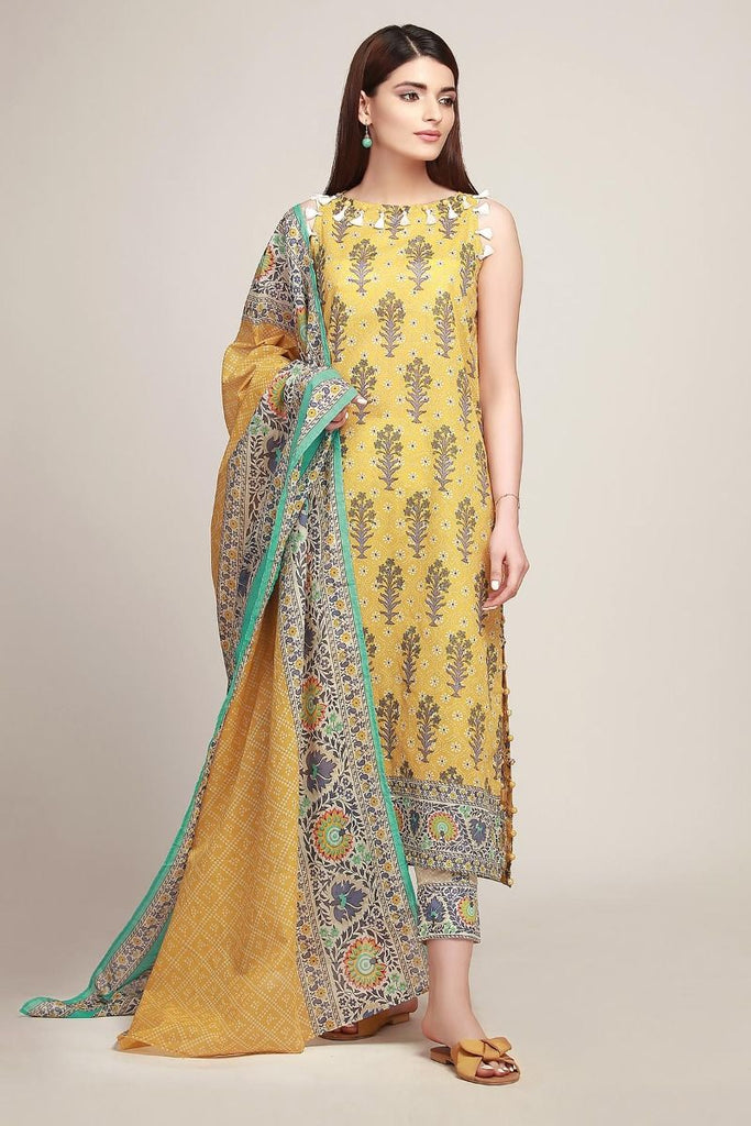 Khaadi Early Spring/Summer Lawn Collection 2019 V2 – AR19124 Mustard 3Pc