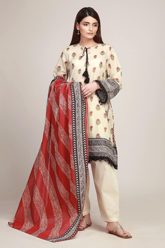 Khaadi Early Spring/Summer Lawn Collection 2019 V2 – AR19126 Off White 3Pc