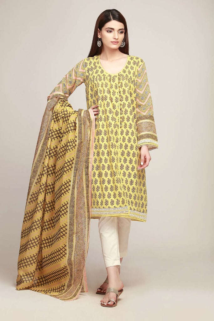 Khaadi Early Spring/Summer Lawn Collection 2019 V2 – AR19129 Yellow 3Pc