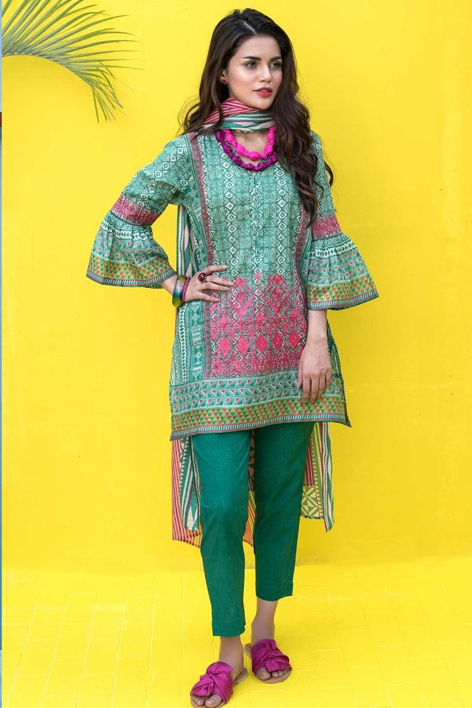 Khaadi Tropical Escape Lawn Collection 2018 – B18110 Green 3Pc