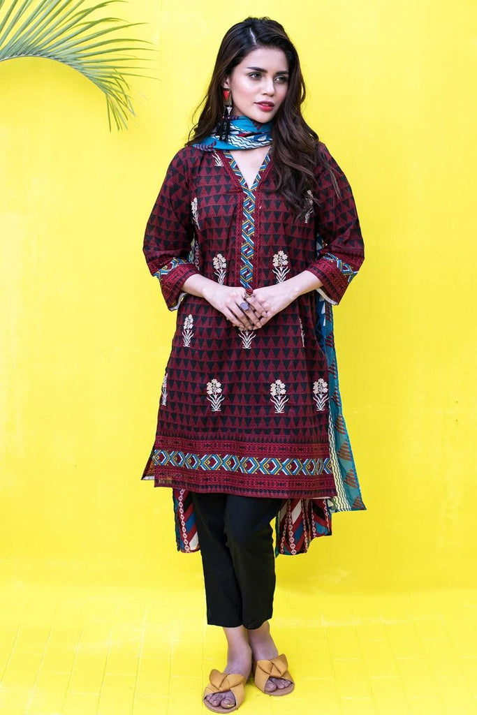 Khaadi Tropical Escape Lawn Collection 2018 – B18116 Black 3Pc