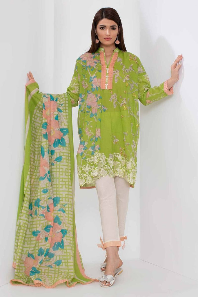Khaadi Mid Summer Lawn Collection 2018 – B18310 Green 3Pc