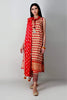 Khaadi Essential Printed Embroidered Top Bottom Dupatta · Top Bottoms Dupatta – B21129 Red