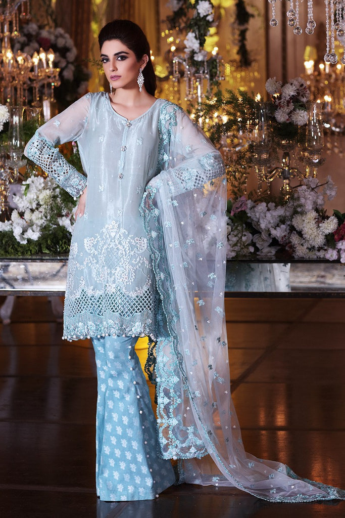 MARIA.B MBROIDERED Luxury Eid Collection – Sea Blue (BD-1007)