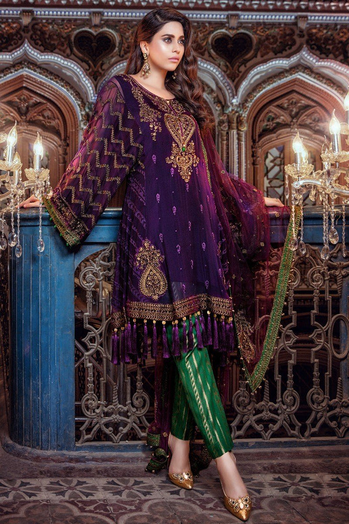 MARIA.B MBROIDERED Luxury Eid Collection 2017 Vol-2 – Purple & Green (BD-1106)