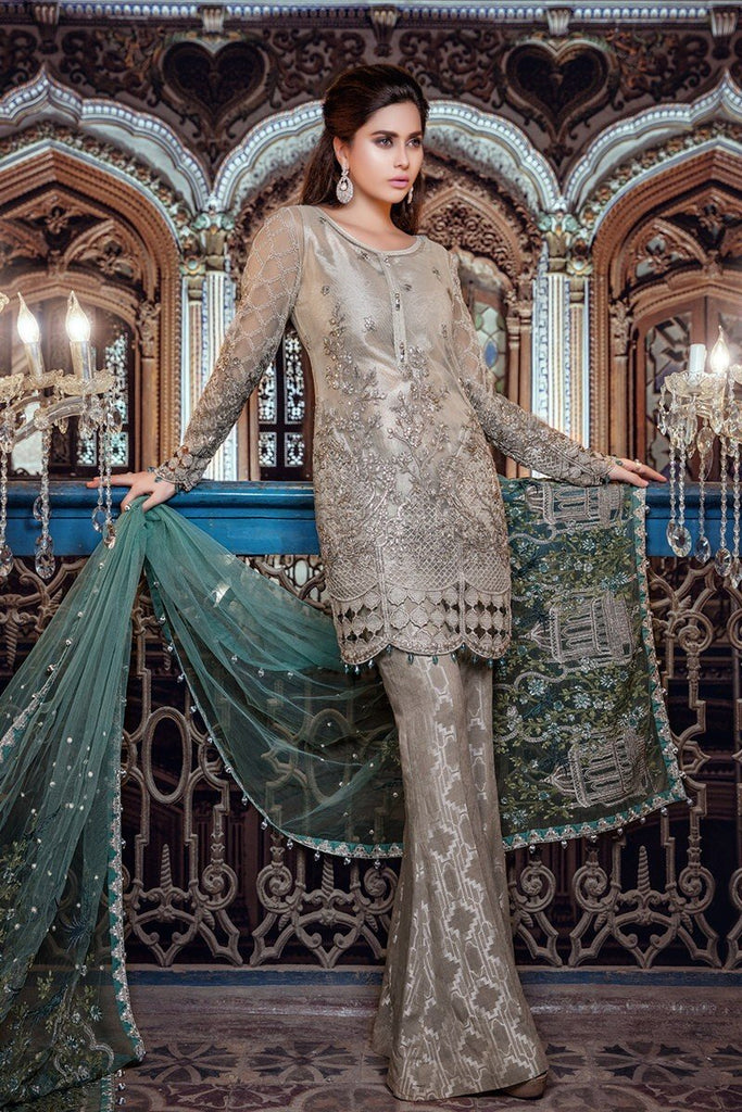 MARIA.B MBROIDERED Luxury Eid Collection 2017 Vol-2 – Moonlight & Dull Sea Green (BD-1107)