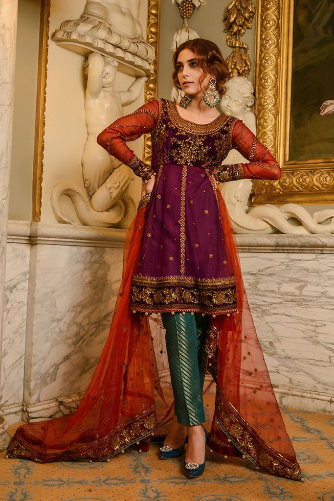 MARIA.B MBROIDERED Wedding Edition – Plum & Maroon (BD-1205)