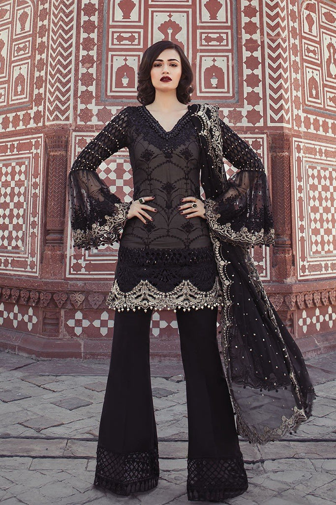 MARIA.B. MBROIDERED Luxury Eid Collection 2018 Vol-1 – Black & Ivory (BD-1302)