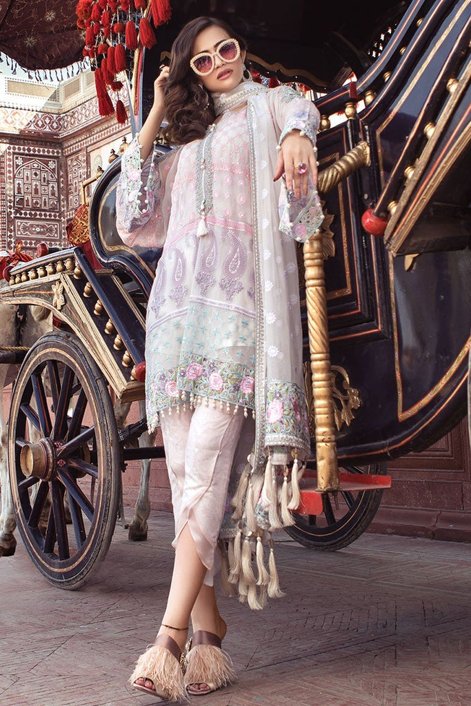 MARIA.B. MBROIDERED Luxury Eid Collection 2018 Vol-1 – Pearl White & Pastel (BD-1303)