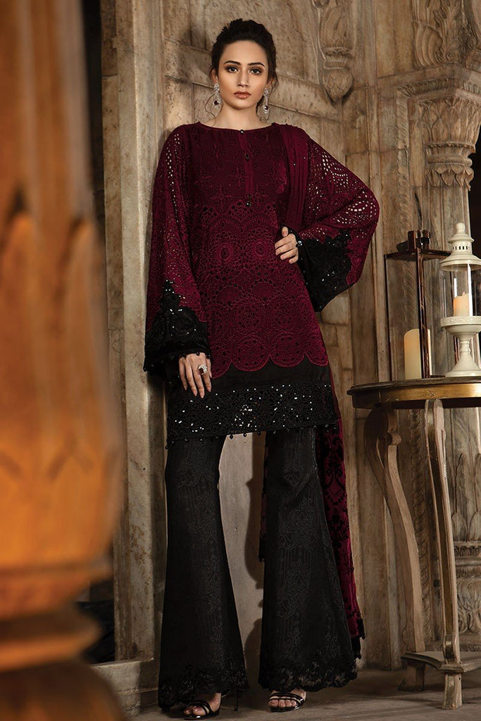 MARIA.B MBROIDERED Eid Collection 2018 Vol. 2 – Deep Ruby (BD-1408)