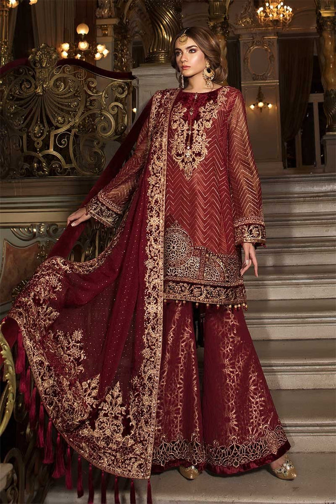 MARIA.B. Mbroidered Wedding Edition 2018 – Deep Ruby (BD-1503)