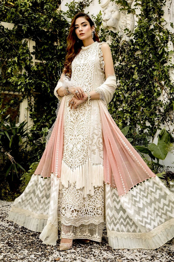 MARIA.B MBROIDERED Eid Collection 2020 – White (BD-1905)