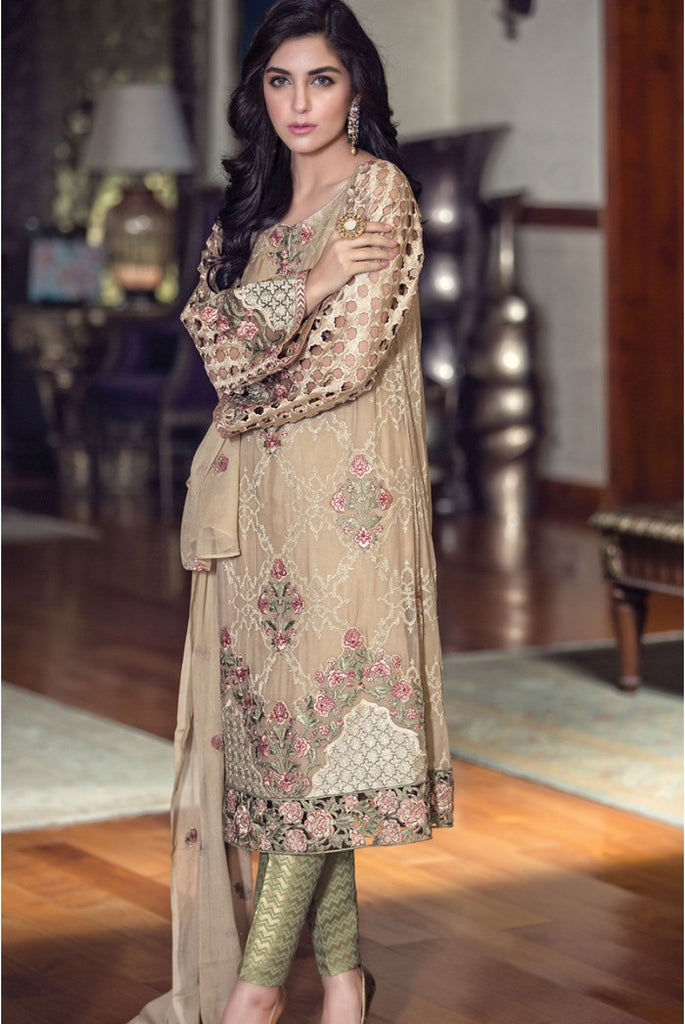 Maria.B Mbroidered Luxury Edition - Beige BD607 - YourLibaas
 - 1