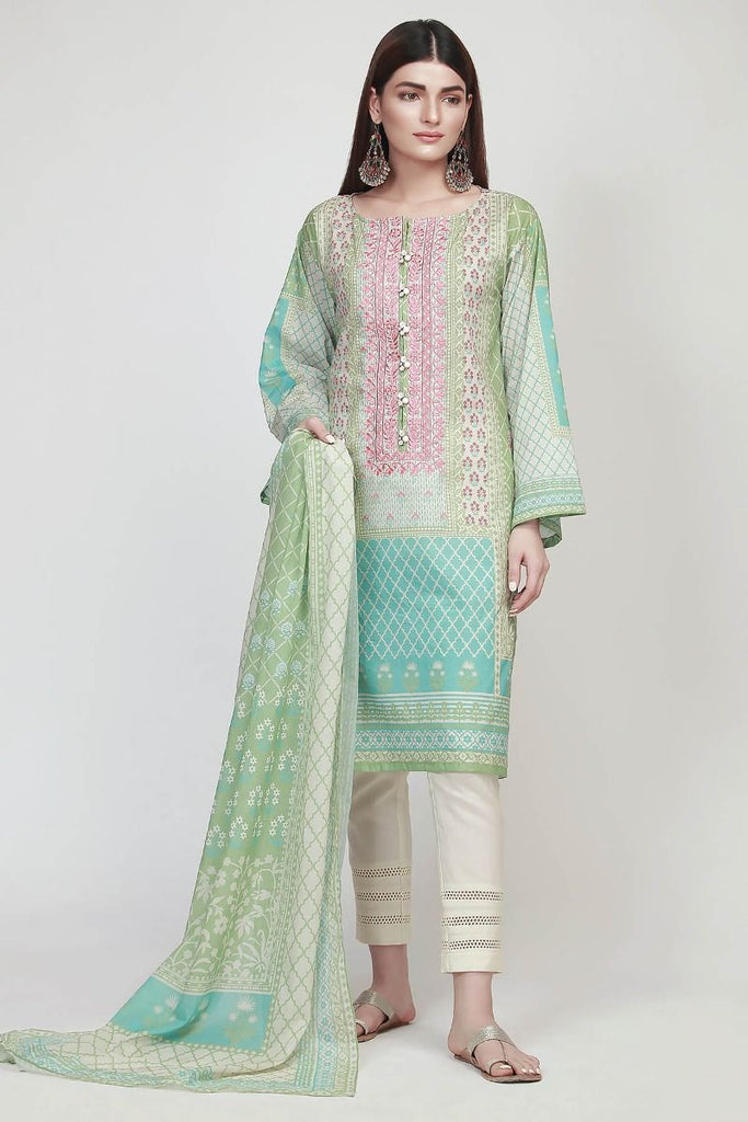 Khaadi Early Spring/Summer Lawn Collection 2019 – BF19102 Beige 3Pc