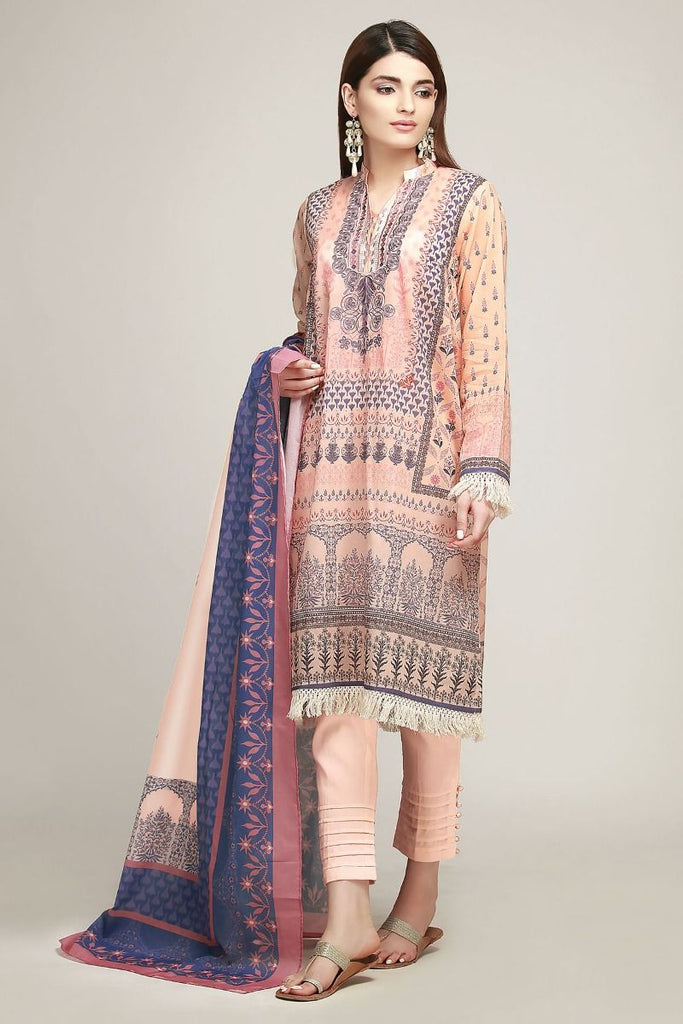 Khaadi Early Spring/Summer Lawn Collection 2019 – BF19103 Peach 3Pc