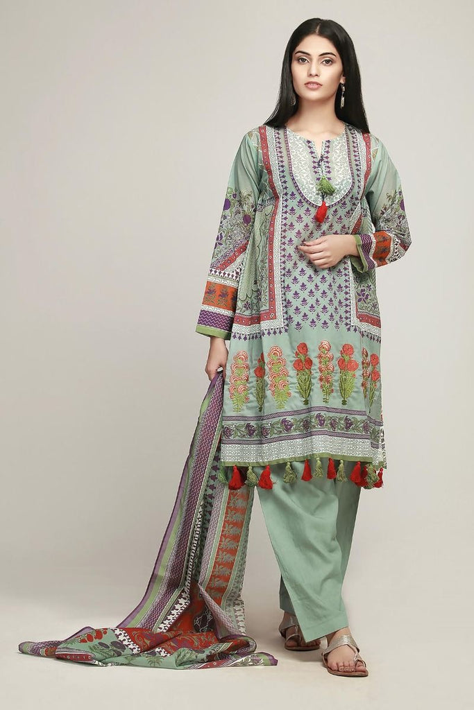 Khaadi Early Spring/Summer Lawn Collection 2019 – BF19107 Grey 3Pc