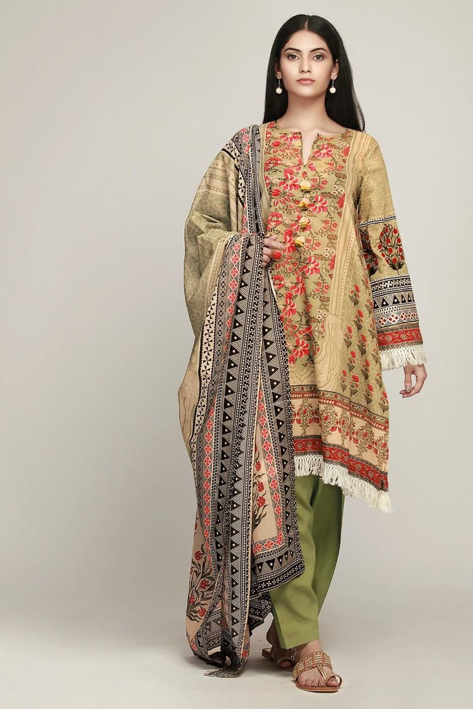 Khaadi Early Spring/Summer Lawn Collection 2019 – BF19108 Green 3Pc