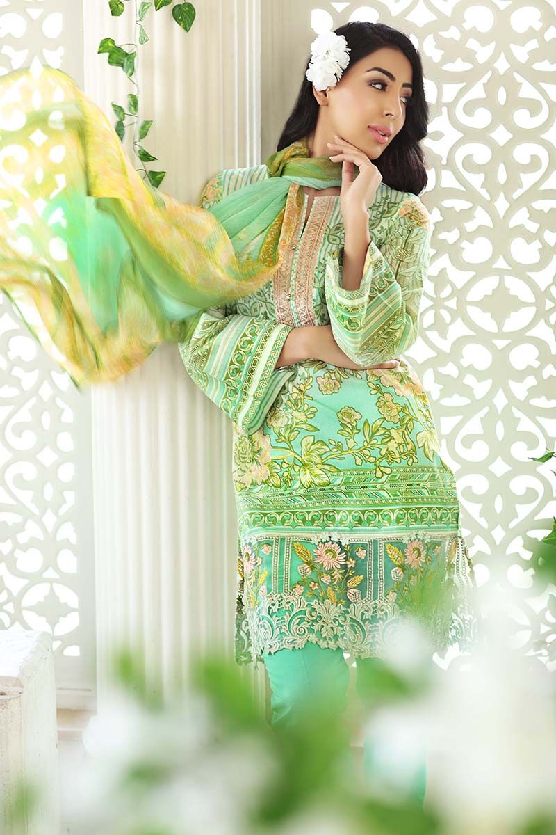 Ahmed Lawn Suit Gul Ahmed Party Wear 2018 Gul Ahmed White/Green Lawn Suit (2 Pcs) Ahmed Lawn Suit Gul Ahmed Party Wear 2018 Gul Ahmed White/Green Lawn Suit (2 Pcs)