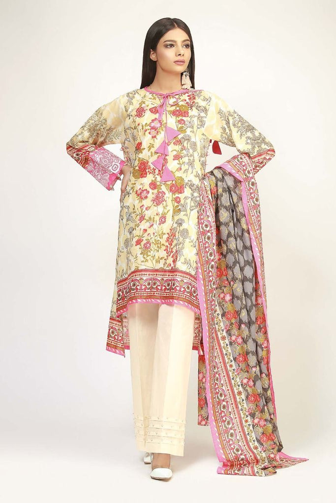 Khaadi The Tale of Spring Lawn Collection 2019 – BR19101 Beige 3Pc