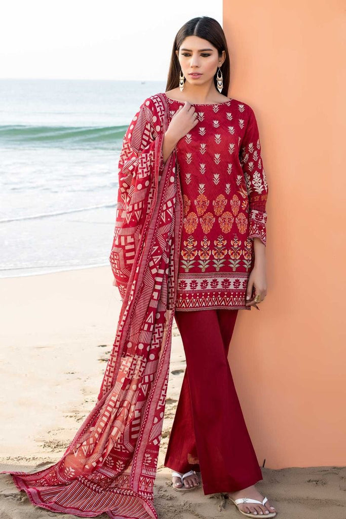 Khaadi Tropical Escape Lawn Collection 2018 – C18102 Red 3Pc