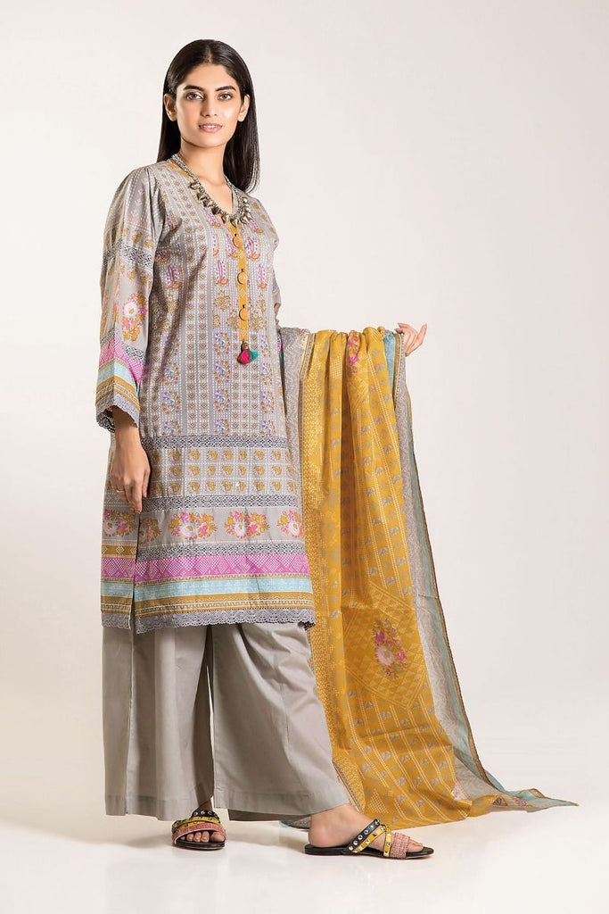 Khaadi Winter Vibe Collection 2019 – CA19502 Grey 3Pc
