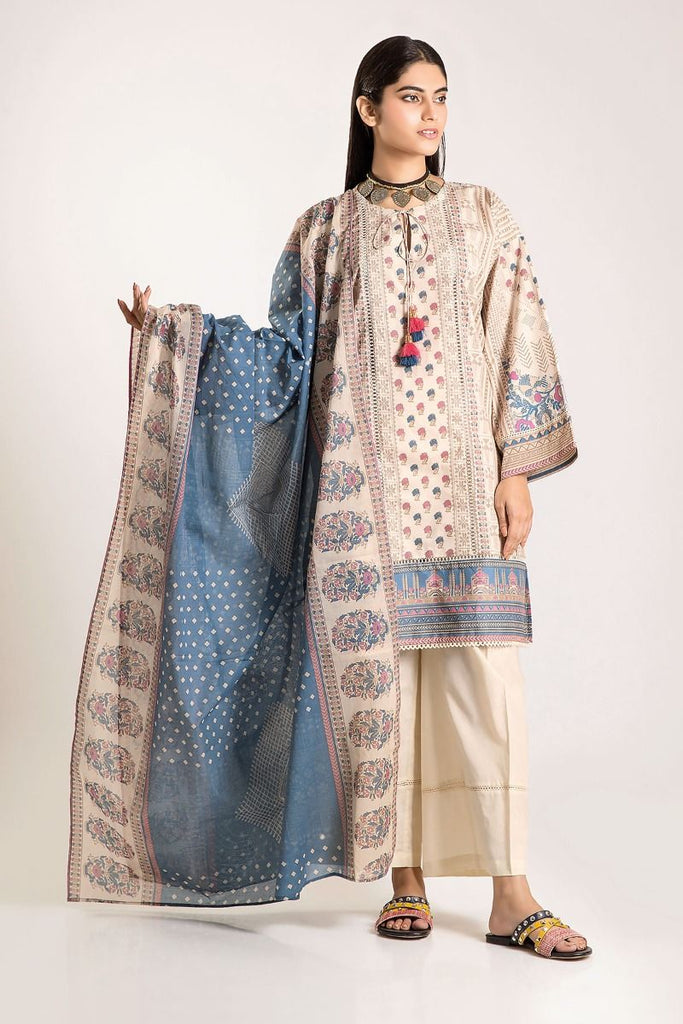 Khaadi Winter Vibe Collection 2019 – CA19503 Beige 3Pc