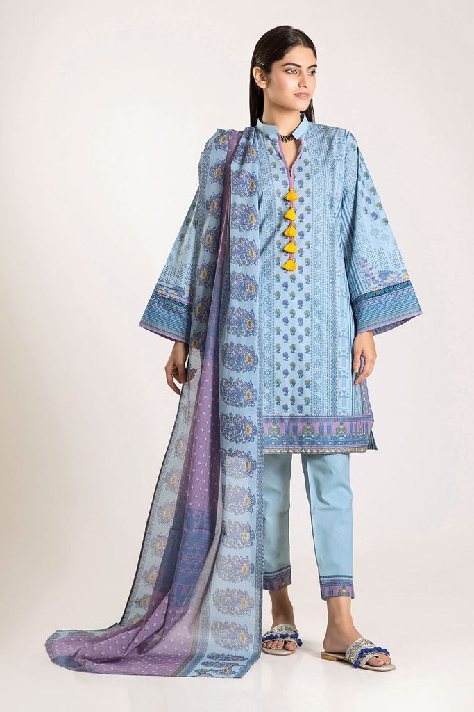Khaadi Winter Vibe Collection 2019 – CA19503 Blue 3Pc